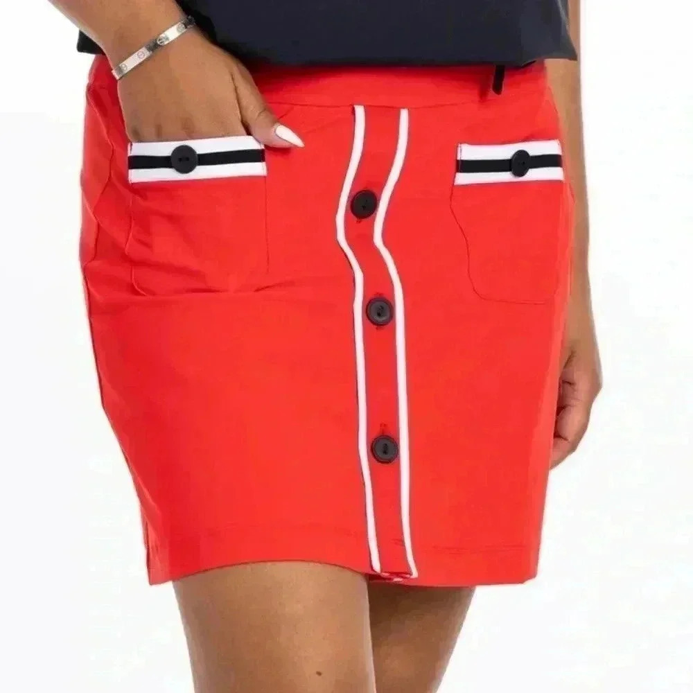 Kinona Long Strides Women’s Golf Tennis Outdoor Skort Skirt Red Size XS $115